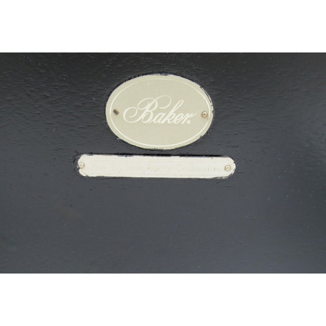 Barbara Barry Collection for Baker Furniture Black Satin Lacquer Oval Shaped Side/End Table For Sale - Image 17 of 18