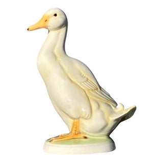 Large Hand-Painted Porcelain Art Goose Figurine by Uwe Netzsch for Goebel, Germany, 1990s For Sale