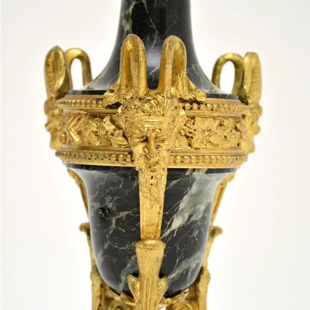 Late 19th Century Antique French Marble and Gilt Bronze Table Lamp, 1890s For Sale - Image 5 of 9