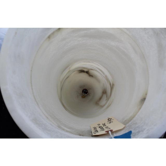 Art Deco Alabaster Up Light and Bronze Base For Sale In Los Angeles - Image 6 of 7