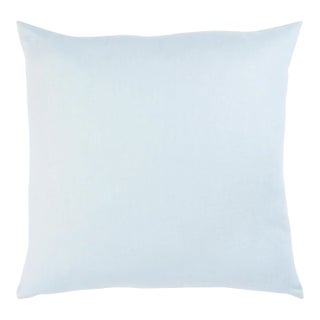 Schumacher Lange Glazed Linen 20" Pillow In Ciel For Sale