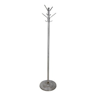 Mid Century Art Deco Machine Age Industrial Spun Aluminum Coat Tree Stand Rack by Aero Art For Sale