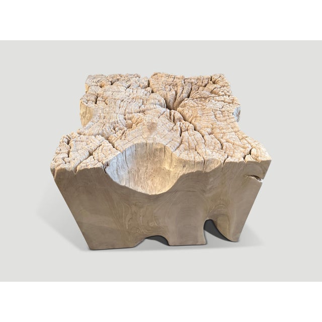 Andrianna Shamaris Impressive Sculptural Teak Wood Side Table or Coffee Table For Sale - Image 13 of 18