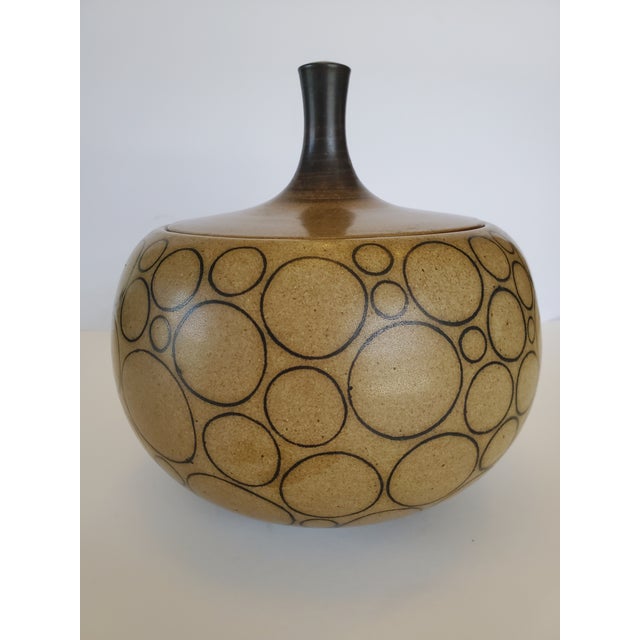 Mid 20th Century Harrison McIntosh Stoneware Pottery Covered Vessel with Abstract Circles For Sale - Image 13 of 13
