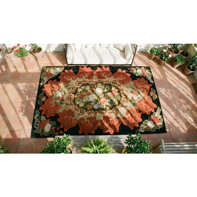 19th Century American Hooked Rug ( 6'2" x 10'6" - 188 x 320 ) For Sale - Image 14 of 15