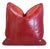 Red Red Brazilian Tanned Leather Feather/Down Pillow For Sale - Image 8 of 9