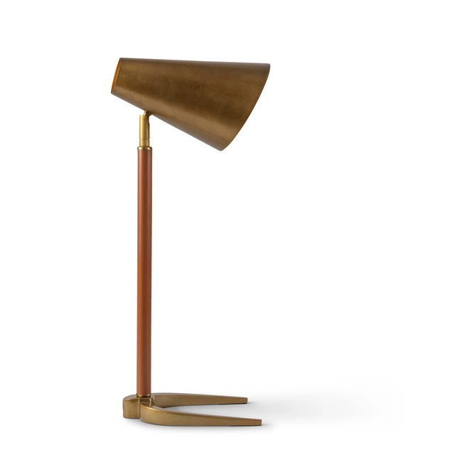 Port 68 Oslo Arnold Accent Lamp with Metal Shade with Vegan Leather Column For Sale - Image 4 of 6