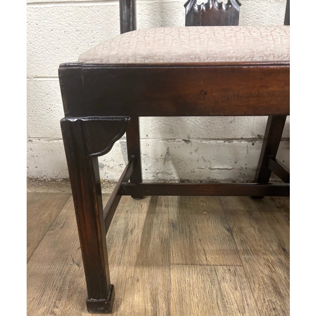 Wood Vintage Chippendale Dining Arm and Side Chairs - Set of 4 For Sale - Image 7 of 11
