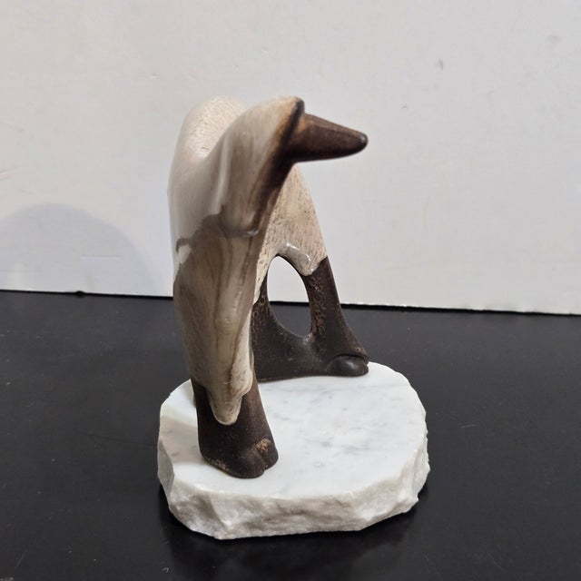 Mid-Century Modern Mid Century Modern Maigon Daga Afghan Hound Figurine Ceramic Marble Base Art Pottery Dog For Sale - Image 3 of 9