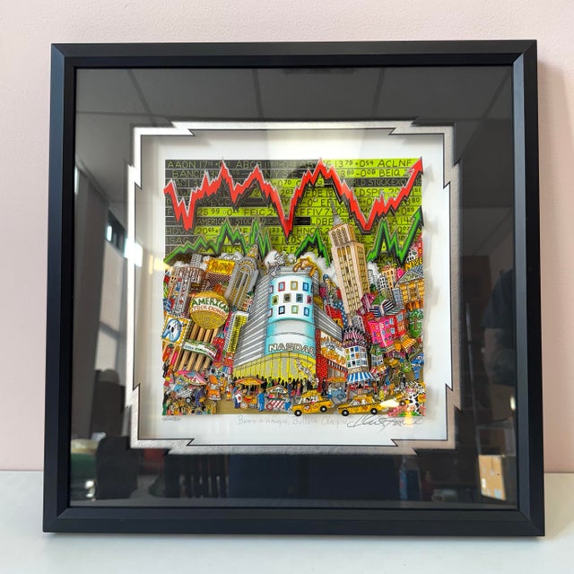 Vintage Original Deluxe Limited Edition Wall Street "Bears-a-Hangin', Bulls-a-Chargin" 3d Artwork by Charles Fazzino For Sale - Image 10 of 12