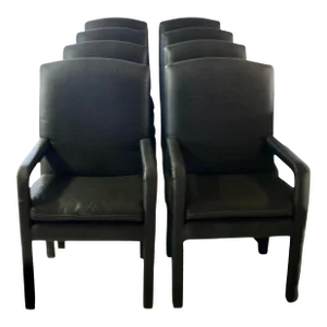 Upholstered Black Dining Chairs - Set of 8