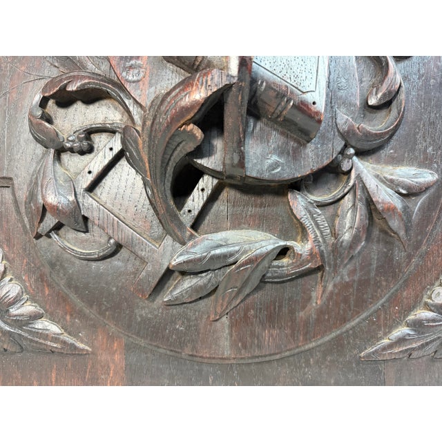 Large Antique 19th Century Architectural Salvage Art Theme Door Sculpture Panel For Sale - Image 13 of 13