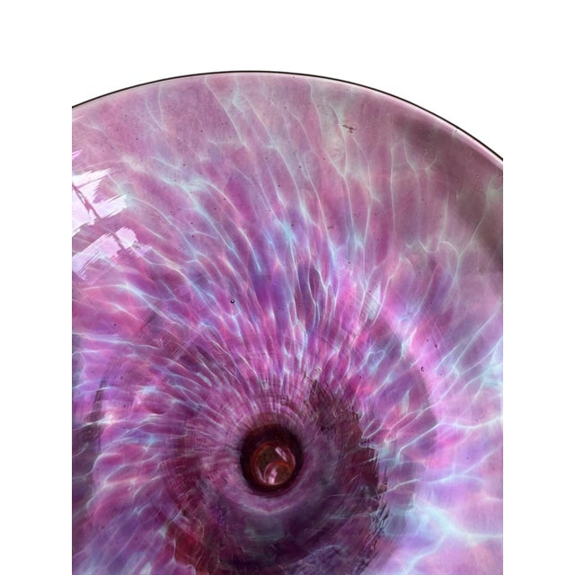 Late 20th Century Post Modern Signed Hand Blown Purple Art Glass Vase For Sale - Image 9 of 15