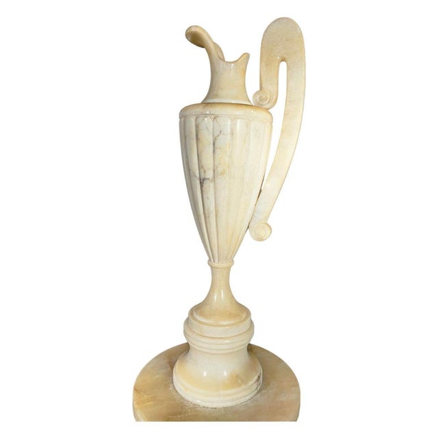 Large Alabaster Jug on Illuminated Base, 1900s For Sale - Image 6 of 17