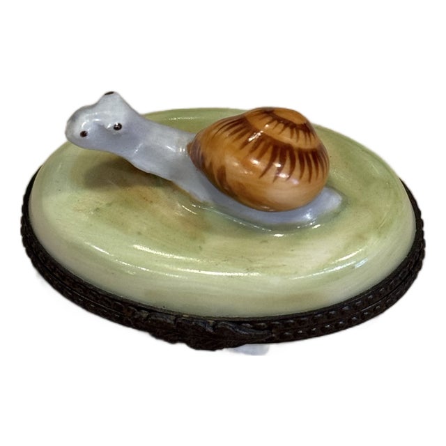Antique Escargot Porcelain Limoges Box For Sale