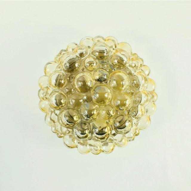 Mid-Century Modern Large Mid-Century Modern Amber Bubble Glass Ceiling Light/Flush Mount by Helena Tynell for Limburg, Germany, 1960s For Sale - Image 3 of 10