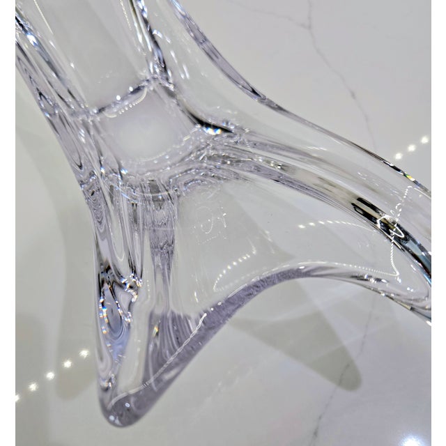 Transparent 1970s Cofrac Art Verrier Freeform Crystal Centerpiece Bowl – France For Sale - Image 8 of 12