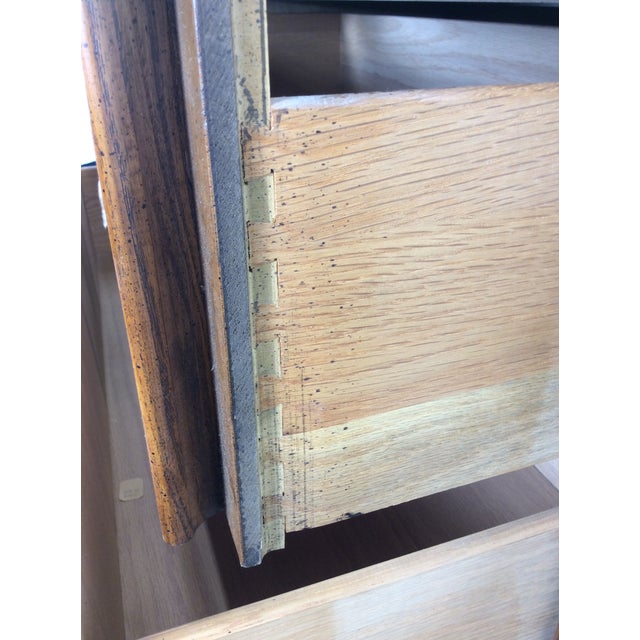 Mid Century Modern Armoire With Five Drawers and Unique Brass Hardware For Sale - Image 16 of 18