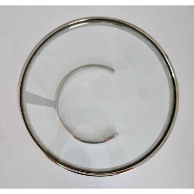 Vintage C.1970's Milo Baughman Polished Cantilever Chrome & Glass Round Low Drinks,, Accent Table For Sale - Image 11 of 13