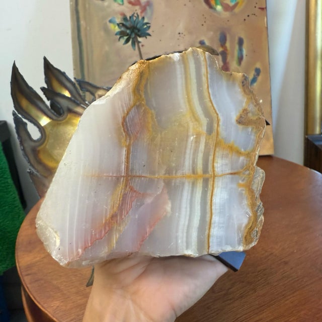 Circa 1970s Brutalist Torch Cut Flower Display on Quartz Rock For Sale - Image 9 of 11