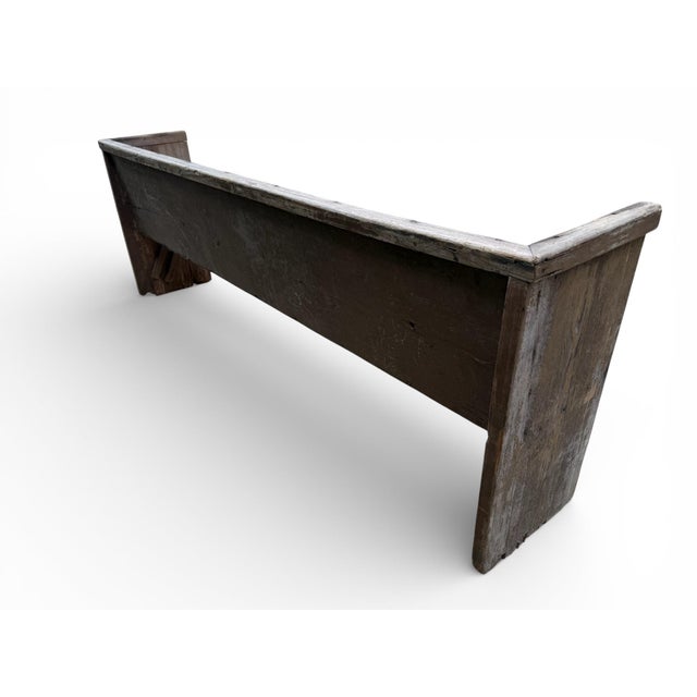 Early 20th-Century Farmhouse Pine Pew Bench – 89" For Sale - Image 4 of 11
