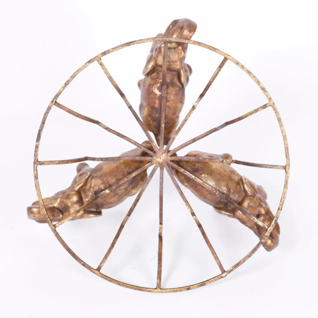 English Gilt Metal Bowl With Elephants For Sale - Image 3 of 7