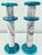 Postmodern Pair of Postmodern Gray & Turquoise Marble Candlesticks For Sale - Image 3 of 5