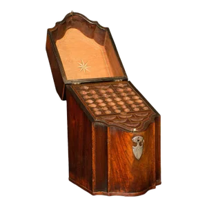 1800s Antique Georgian English Walnut Knife Box