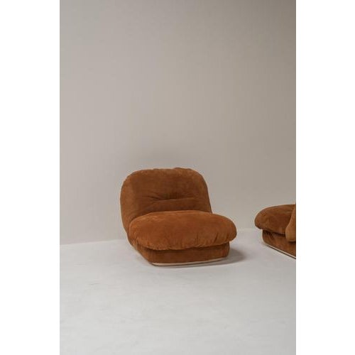 Jumbo Lounge Chairs attributed to Alberto Rosselli for Saporiti Italia, Italy, 1970s, Set of 2 For Sale - Image 4 of 16