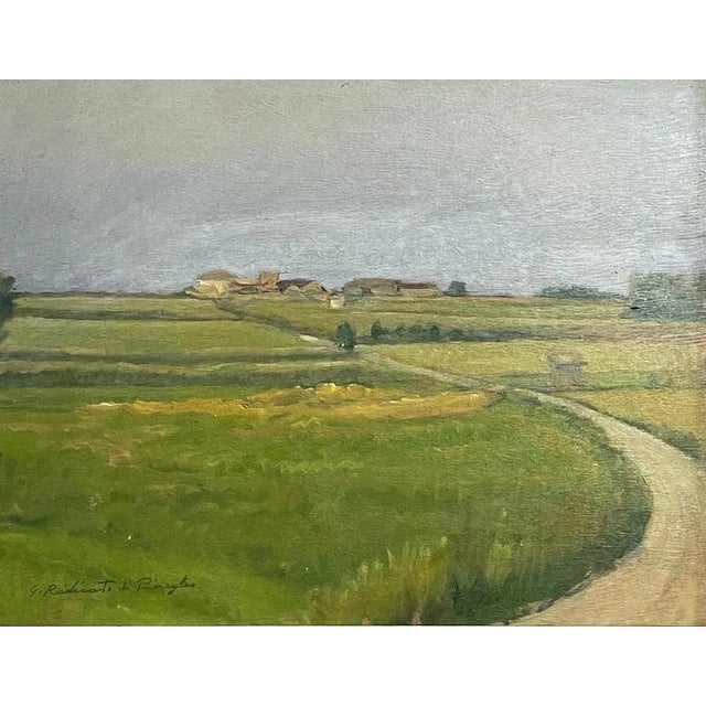 Oil on panel, Country Landscape, G. Radicati, 20th century Oil on panel, delicate in tone and texture, depicting a...