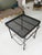 Mathieu Matégot Metal Bar Cart, Glass Lower Shelf, Pleated Apron, France, 1950s For Sale - Image 13 of 17
