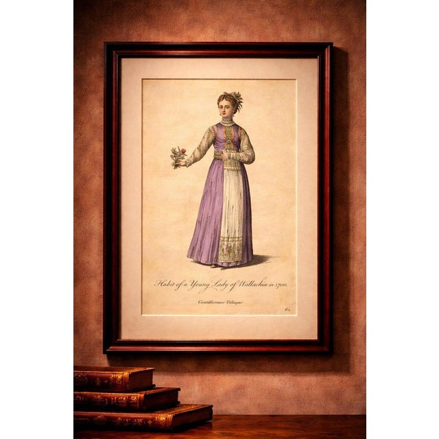 Jefferys, Costume of a Young Lady of Wallachia, Engraving, 1749 For Sale - Image 4 of 9