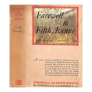 "Farewell to Fifth Avenue" 1935 Vanderbilt, Cornelius Jr. For Sale