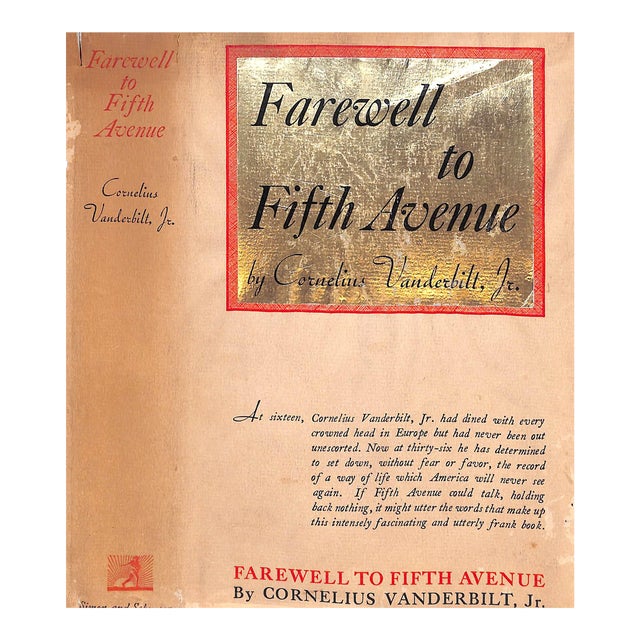 "Farewell to Fifth Avenue" 1935 Vanderbilt, Cornelius Jr. For Sale