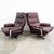 Arne Norell lounge chairs in chrome and burgundy leather. Each chair swivels 360 degrees. Comfortable set in fantastic...