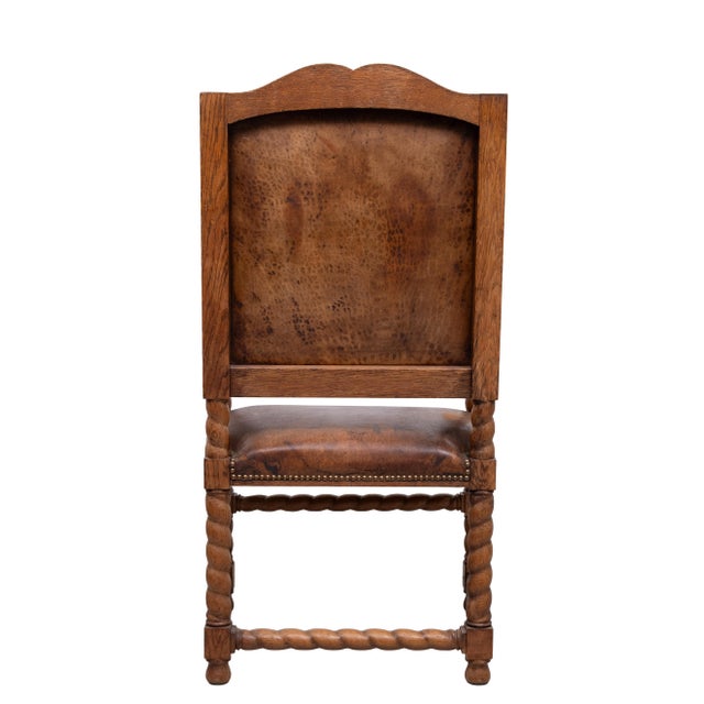 Antique Dutch Baroque Armchair in Oak, 1880 For Sale - Image 6 of 16