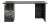 Vintage Marble & Smoke Grey Glass Desk — One-of-a-Kind Studio Design For Sale