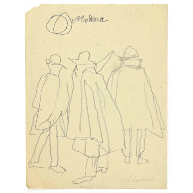 Modena is a Pencil Drawing realized by Mino Maccari (1924-1989) in the 1960s. Hand-signed on the lower and at the top...