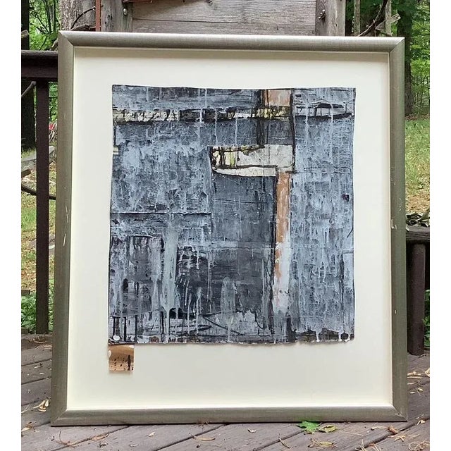 Lloyd Martin Abstract Composition Acrylic Painting in Blue, 2003 For Sale - Image 4 of 4