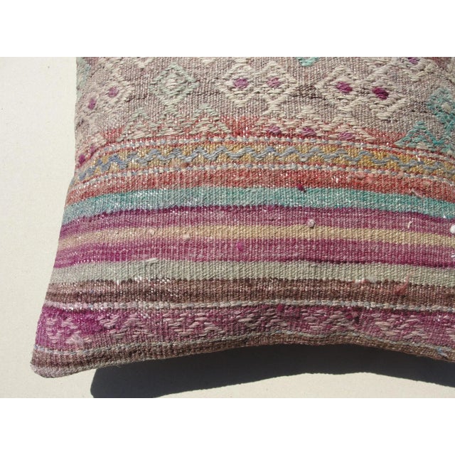 1970s Vintage Kilim Rug Pillow Cover For Sale - Image 5 of 8