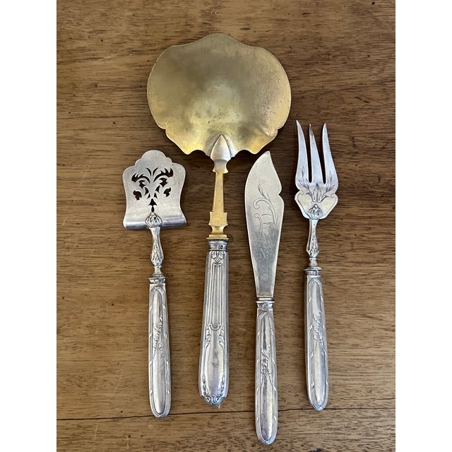 Antique French Sterling Serving Utensils, Set of 4 For Sale - Image 10 of 10