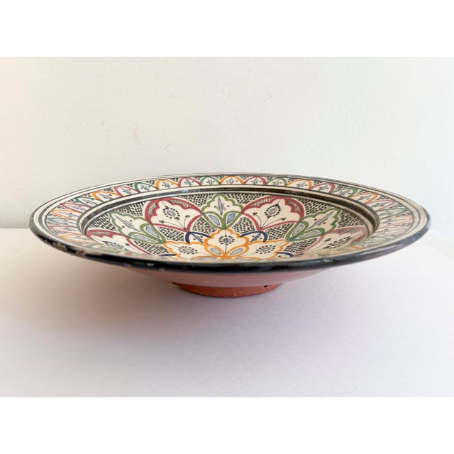 Yellow Moroccan Handmade Polychrome Ceramic Decorative Bowl in Mosaic Pattern For Sale - Image 8 of 17
