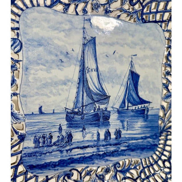 Ceramic Reticulated Square Delft Dish by Royal Makkum For Sale - Image 7 of 7