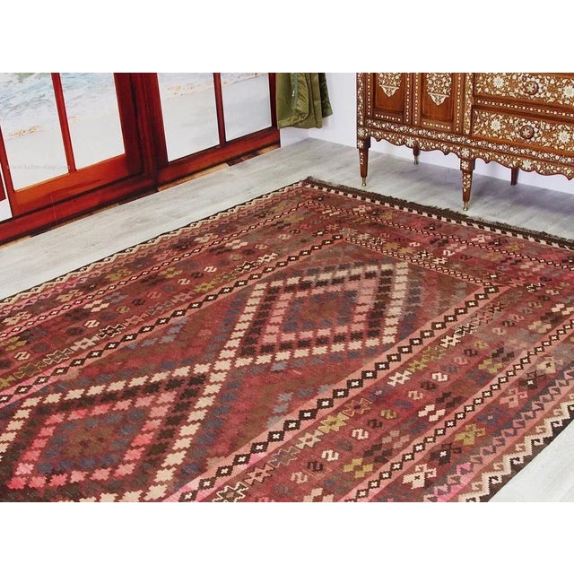 Afghan Kilim Rug, 1980s For Sale - Image 4 of 13