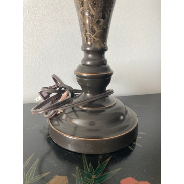 Late 20th Century Metal Lamp With Marble Motif For Sale - Image 4 of 10