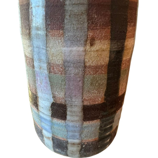 Vintage Hand-Painted Terracotta Vase, Signed For Sale - Image 4 of 7