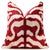 Mid-Century Modern Hand-Knotted Silk Velvet Ikat Pillow - 16x16 Crimson & Champagne Heritage For Sale - Image 3 of 8