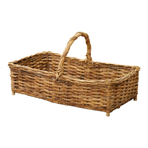 Early 20th Century French Wicker Market Basket With Twisted Handle