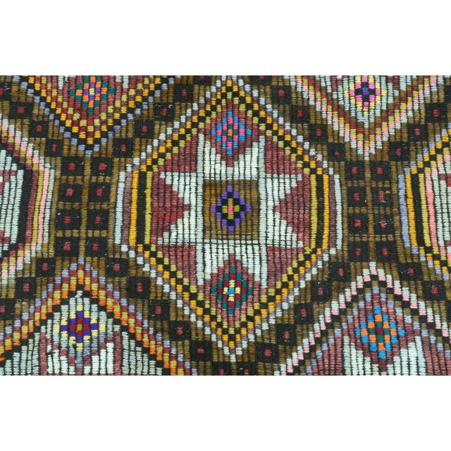 Coffee Star Designed Vintage Turkish Area Rug - 81"x140" For Sale - Image 8 of 13