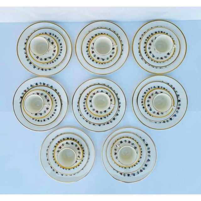 Mid-Century Modern Minton Mirabeau Dining, Salad, Saucer Plates & Cups for 8 - 32 Pieces For Sale - Image 3 of 10